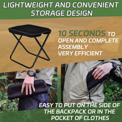 Smohtmeny collapsible stool compact-packed demonstrates light 1.3-lb portable chair