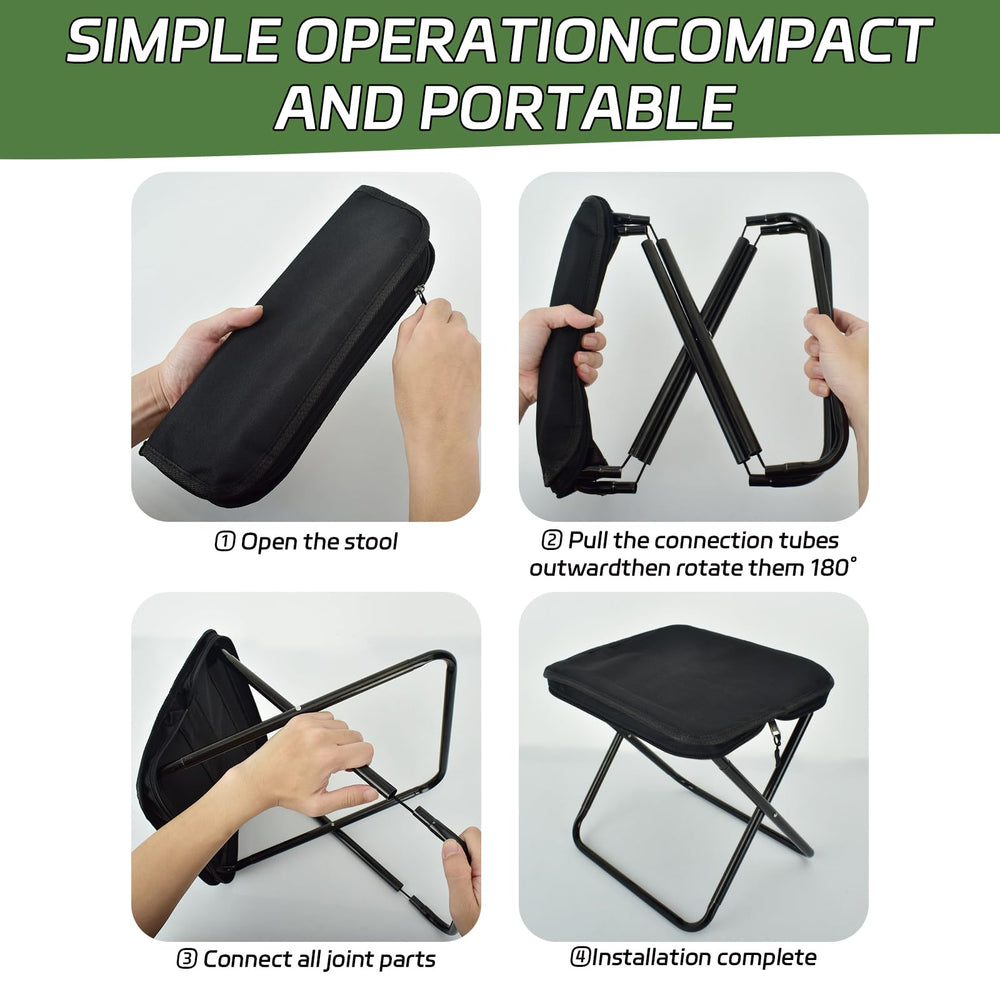 Smohtmeny collapsible stool open dimensions reveal comfortable 12x10-inch seat for outdoors
