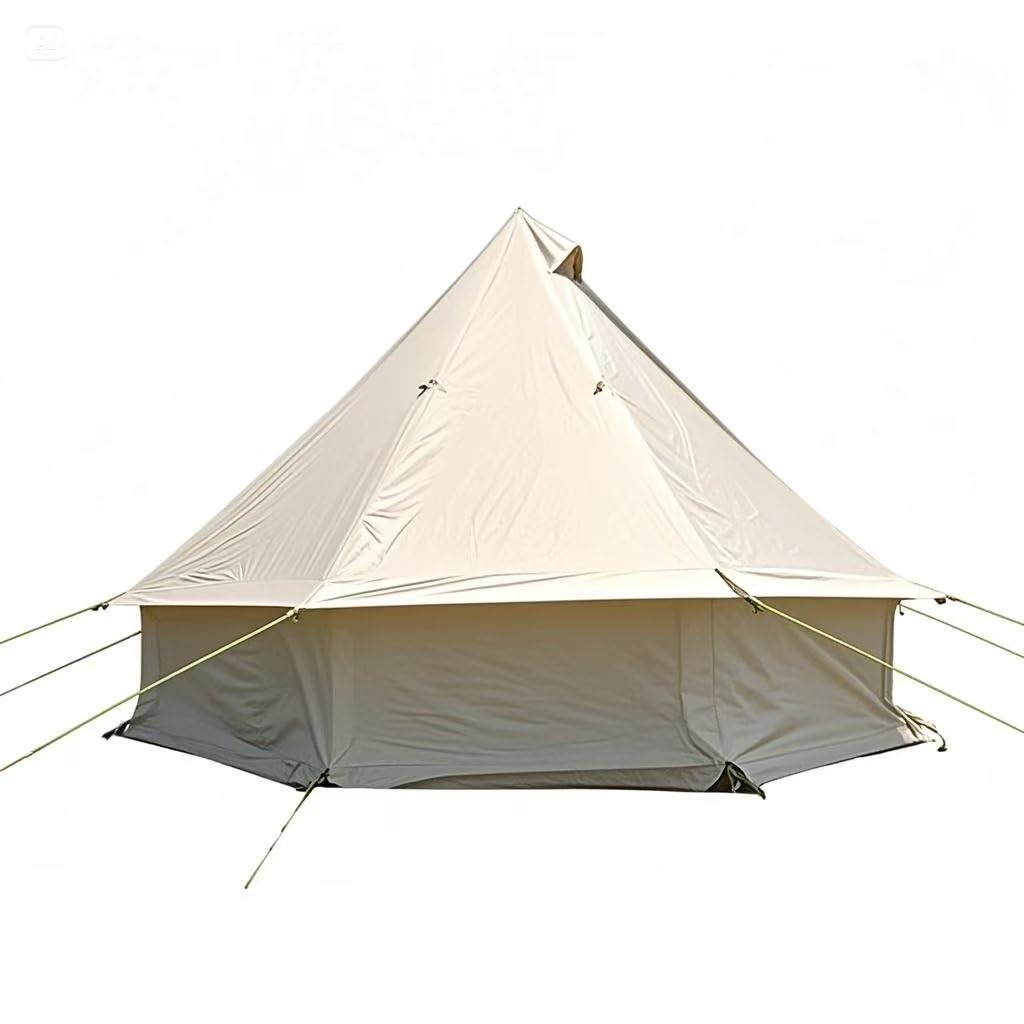 Smootor spacious yurt interior with ample headroom for family camping comfort.