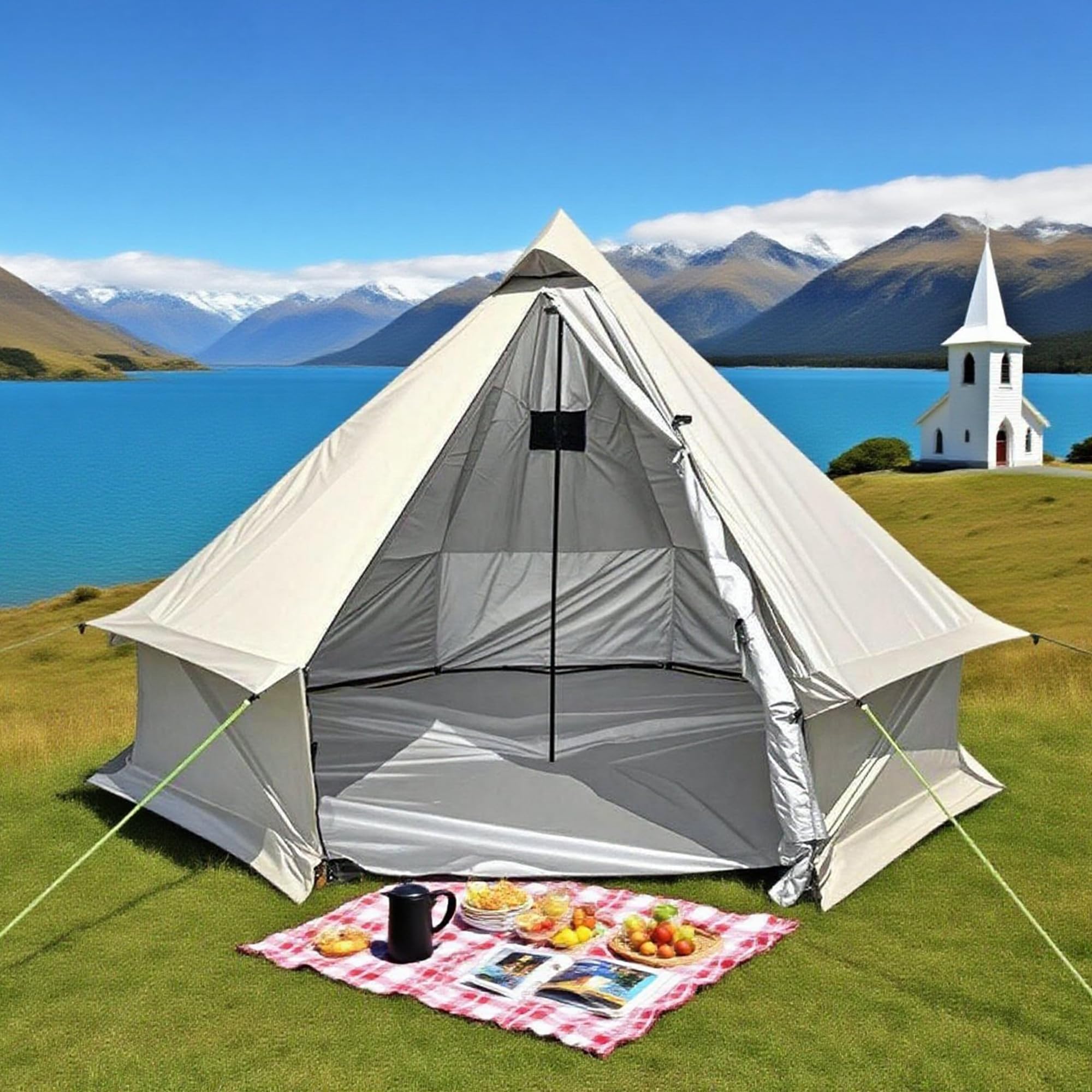 Smootor yurt tent all-season design supports year-round family camping.