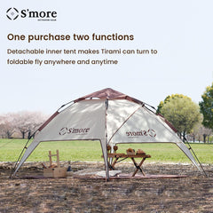 S'more Emergency Tent Shelter pitched rapidly for relaxed camping outdoors.