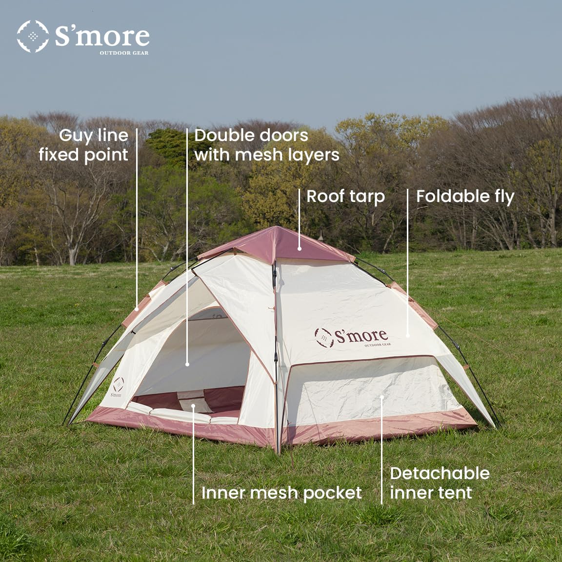 S'more Emergency Tent Shelter waterproof coating shields against drizzle.