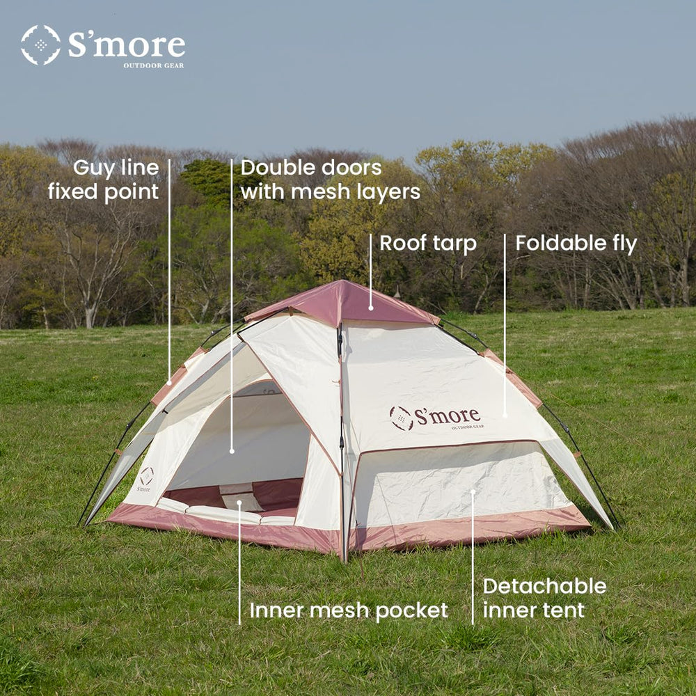 S'more Emergency Tent Shelter waterproof coating shields against drizzle.