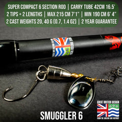 Two interchangeable tips for 7.3’ and 6.2’ lengths