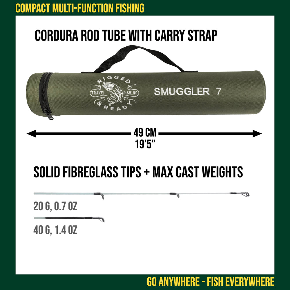 SRF Zylon-Carbon-HiGlass blanks on Smuggler 7 rod