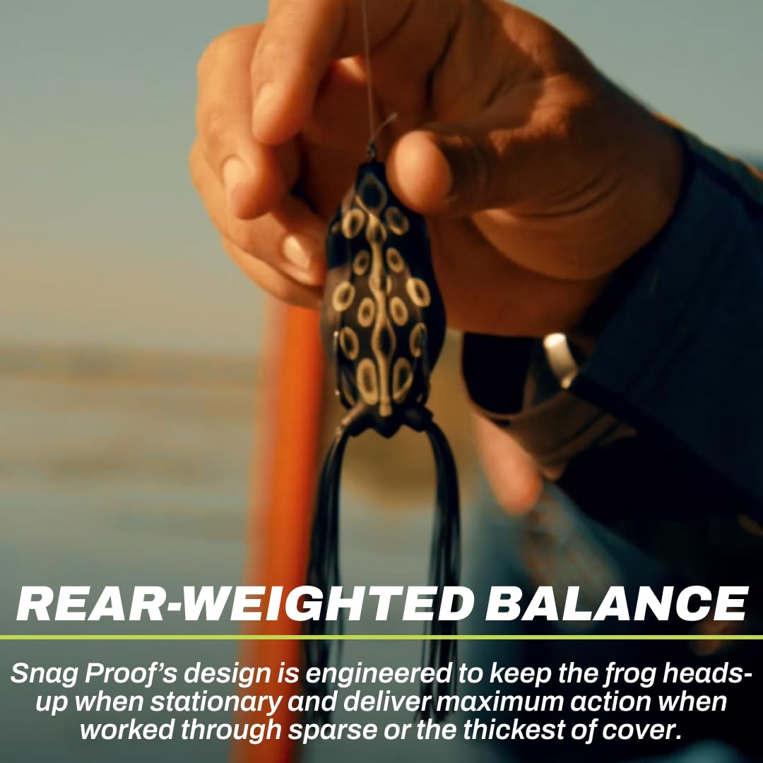 Rear-weighted balance keeps Bobby’s Perfect Frog upright during retrieves.