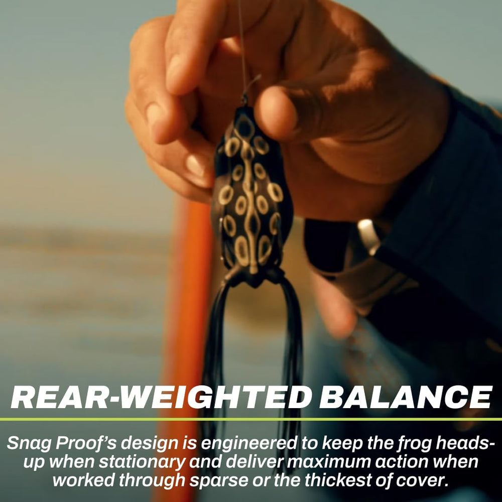 Rear-weighted balance keeps Bobby’s Perfect Frog upright during retrieves.