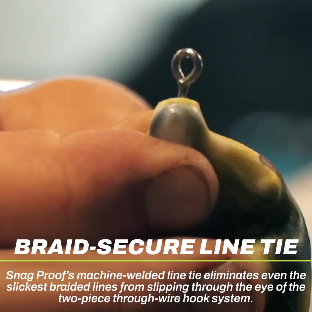 Snag Proof Bobby's Perfect Frog soft hollow body compresses for deeper hook penetration and durability.
