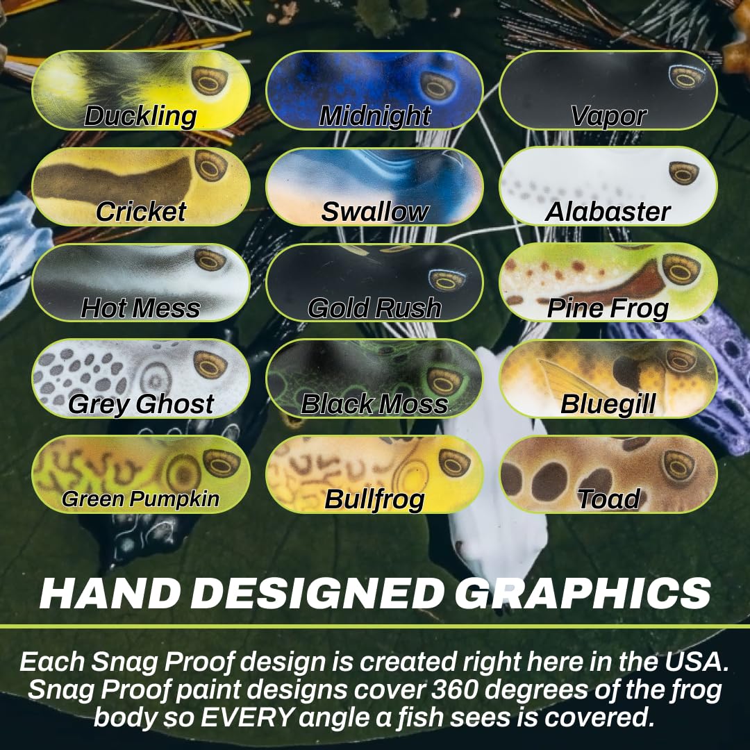 Snag Proof Bobby's Perfect Frog soft hollow body closeup suggests deep penetration potential.