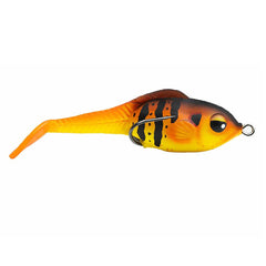 Snag Proof Zoo Wake Topwater Wakebait on surface with kicking paddle tail for weed mats