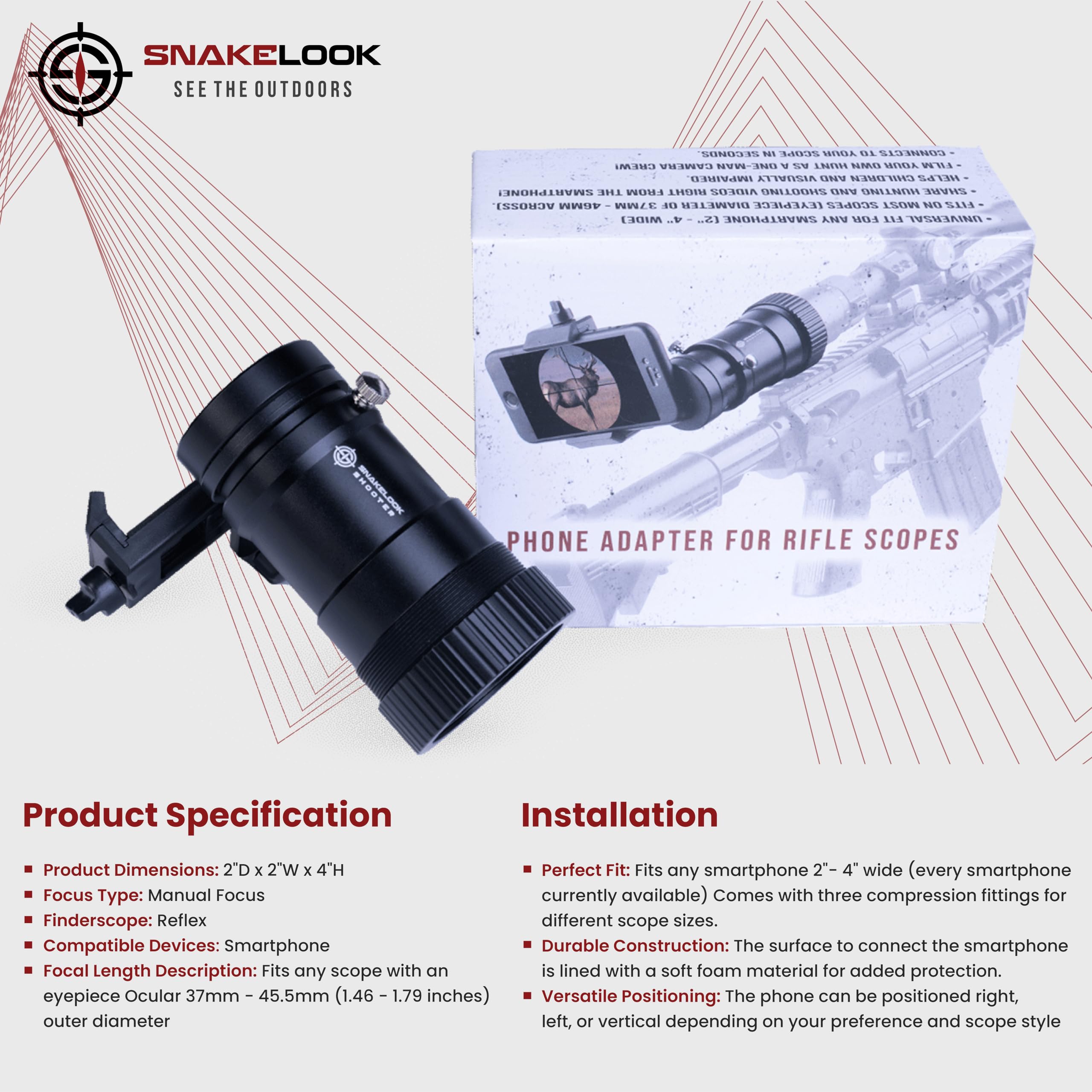 SnakeLook GEN 2 offers right, left, or vertical positioning for flexible framing