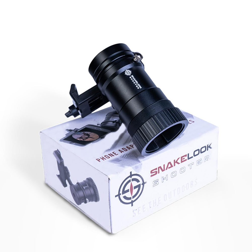 SnakeLook GEN 2 universal smartphone mount attached to a scope for steady outdoor filming