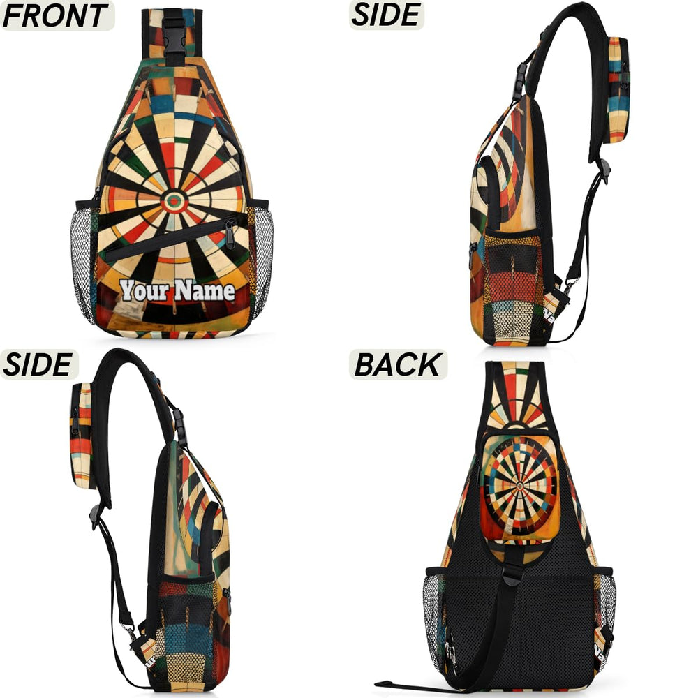 Snatocys sling bag size diagram highlighting compact dimensions for daily use