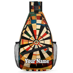 Snatocys sling bag front view with name personalization for everyday carry