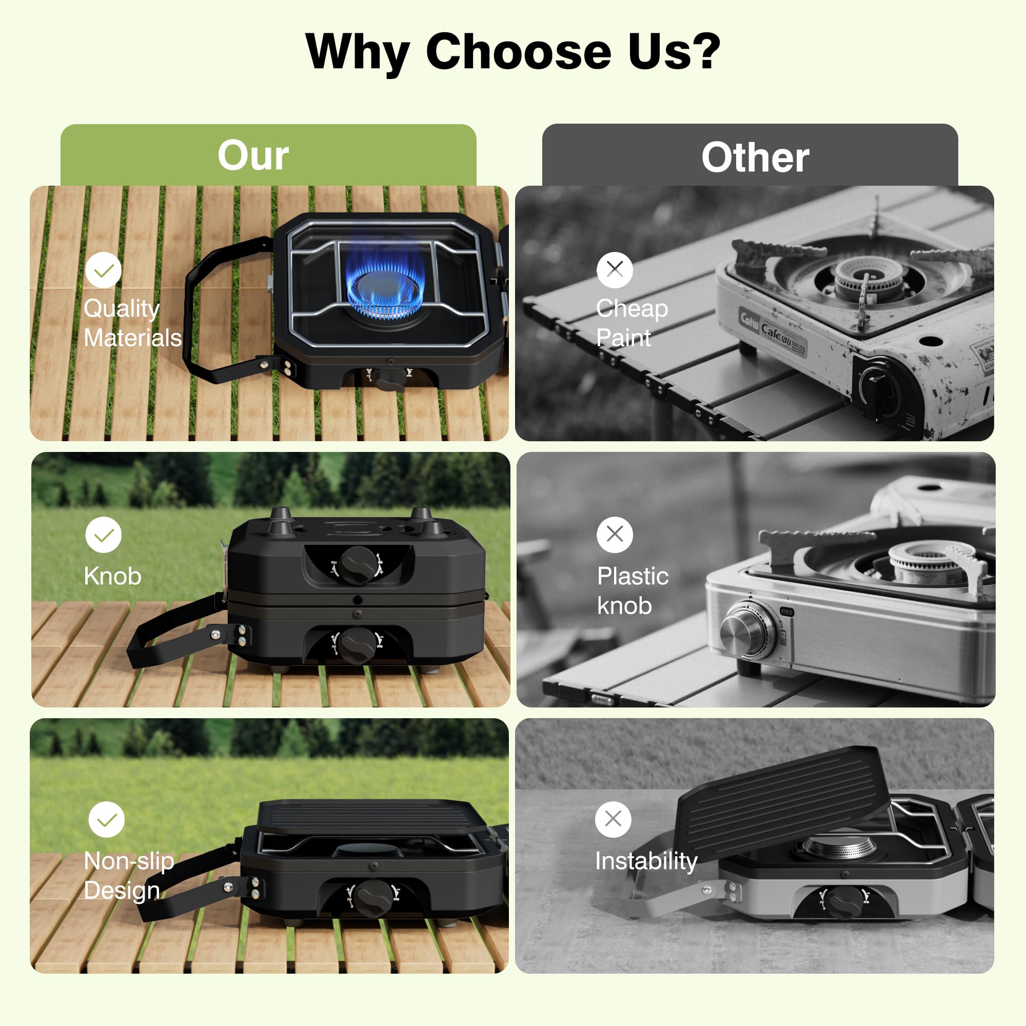 Snidomn camping stove compact storage in car trunk.