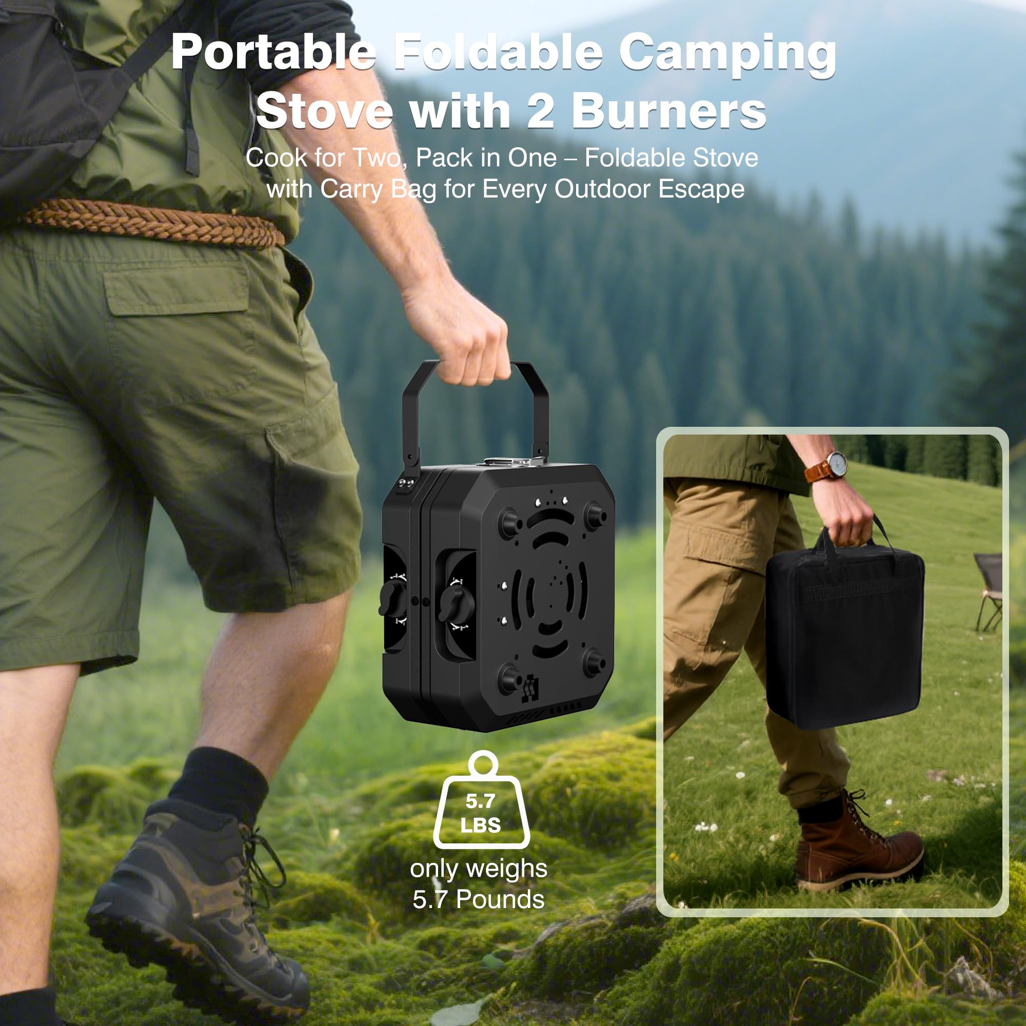 Snidomn camping stove portable setup ready for camping or tailgating.
