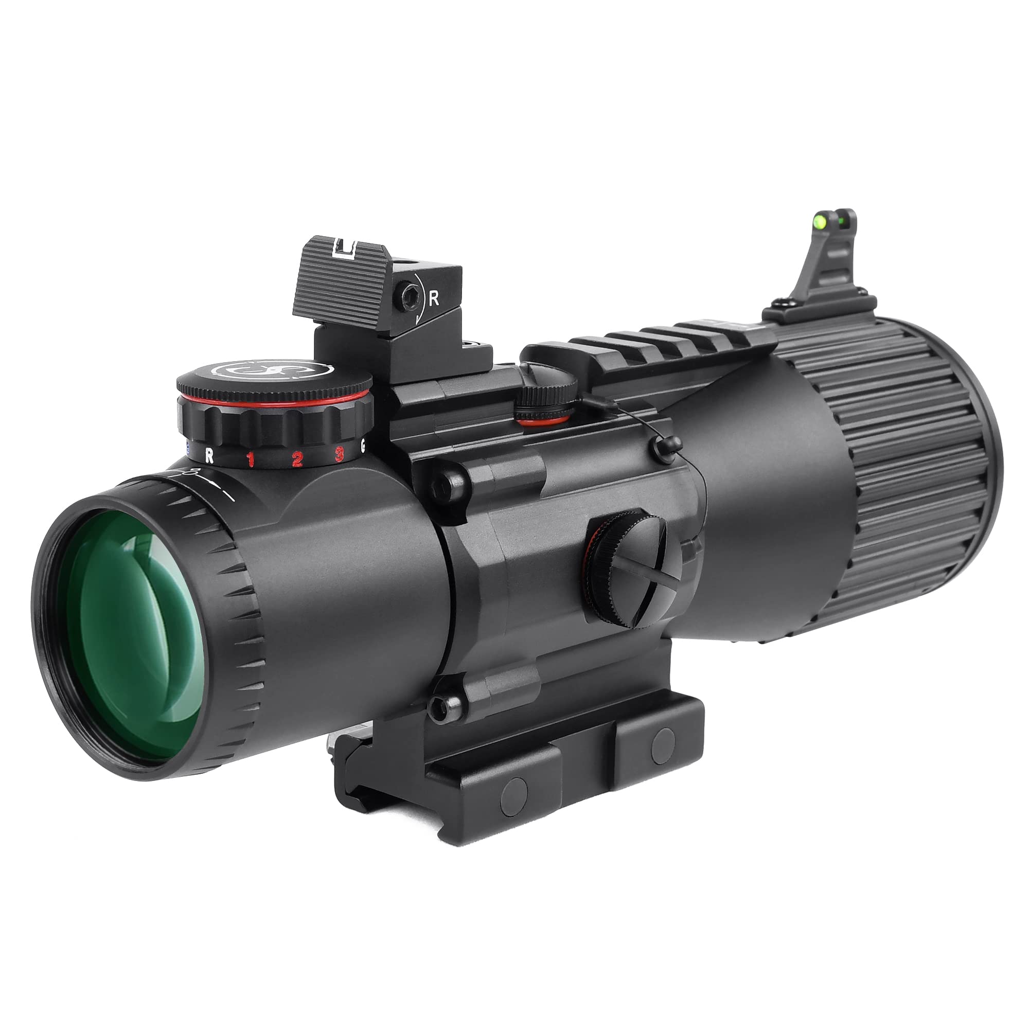 Sniper 5x50mm prism scope eye relief demonstrates comfortable 3-3.5 inch viewing distance.