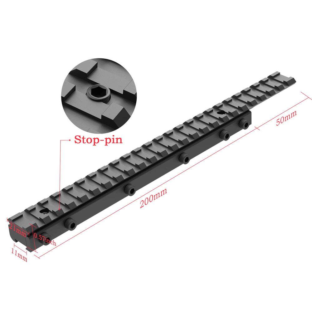 Sniper dovetail to picatinny mount enabling secure rail conversion.