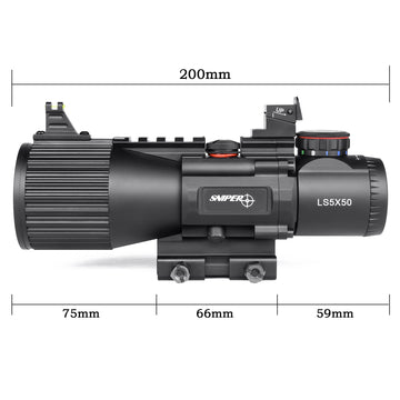 Sniper GIII LS5X50 aluminum tube with hard black matte finish for rugged reliability.
