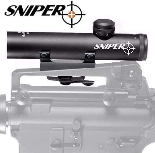 Sniper MT4X20 BDC turret side view highlights adjustable elevation for 500-yard calibrations.