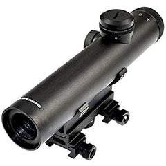 Sniper MT4X20 Mil-Dot reticle closeup enables precise range estimation and holdovers.