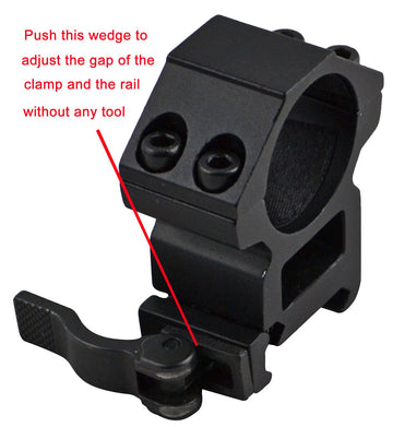 SNIPER Quick Detach rings side view highlighting precise alignment and secure clamping under recoil.