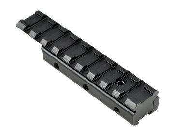 Sniper adapter side plate angle detail shows secure fit across 9mm to 15mm bases.