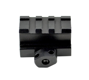 Sniper riser mount black finish minimizes glare and blends with gear