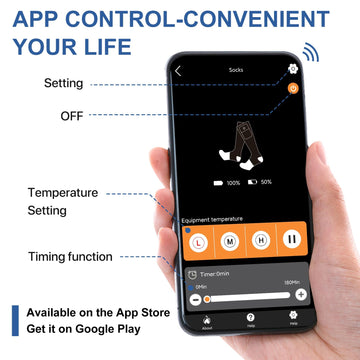 SNOW DEER app-controlled interface demonstrates easy warmth adjustments.