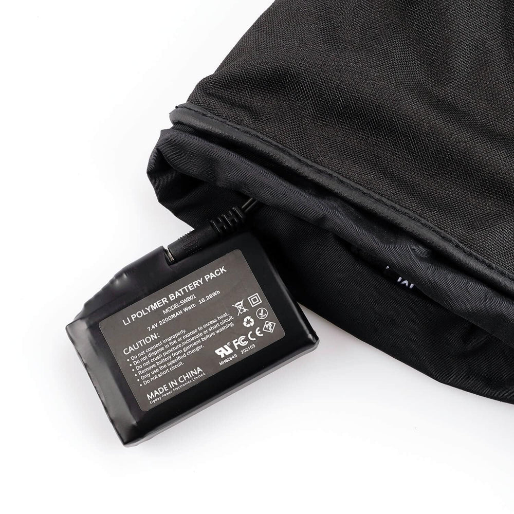 SNOW DEER battery care reminder to remove before washing to protect longevity