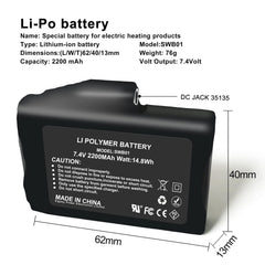 SNOW DEER battery compatible with heated gloves, socks, and hats for extended warmth