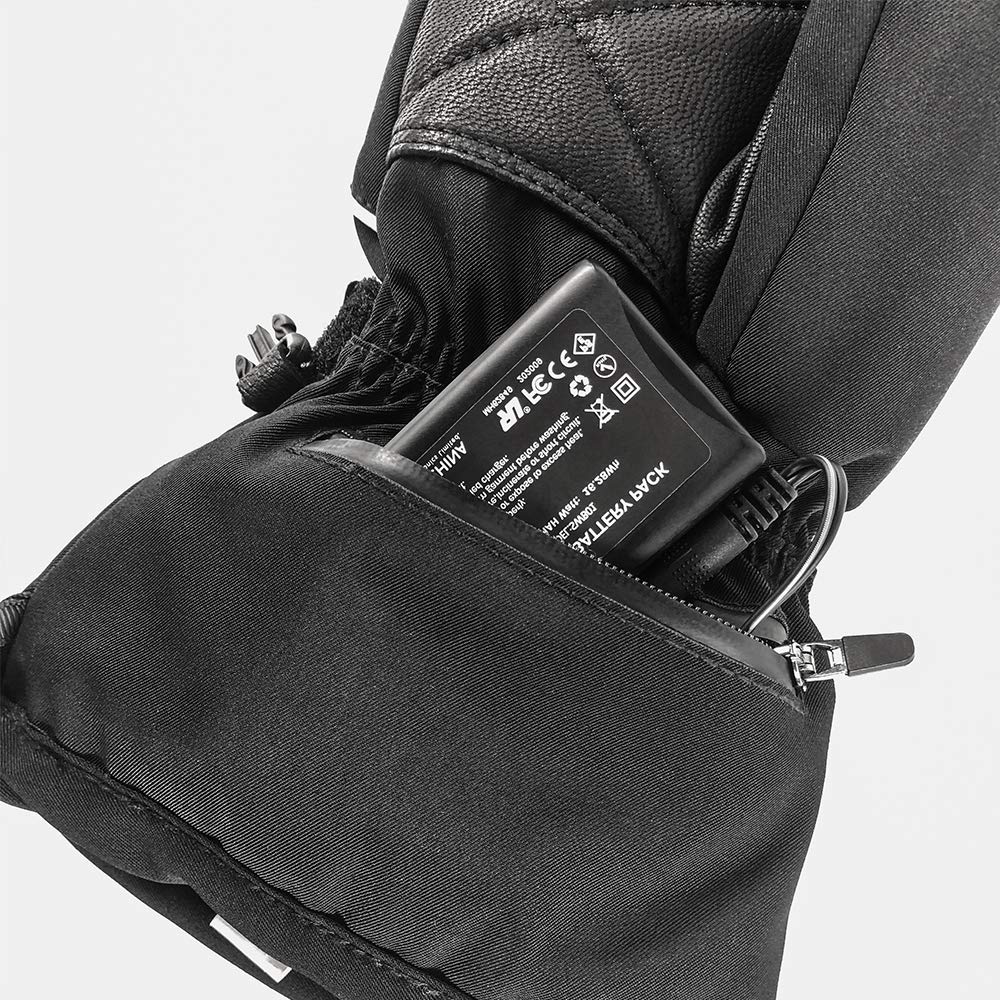 Snow Deer battery pack in heated gloves during winter activities.
