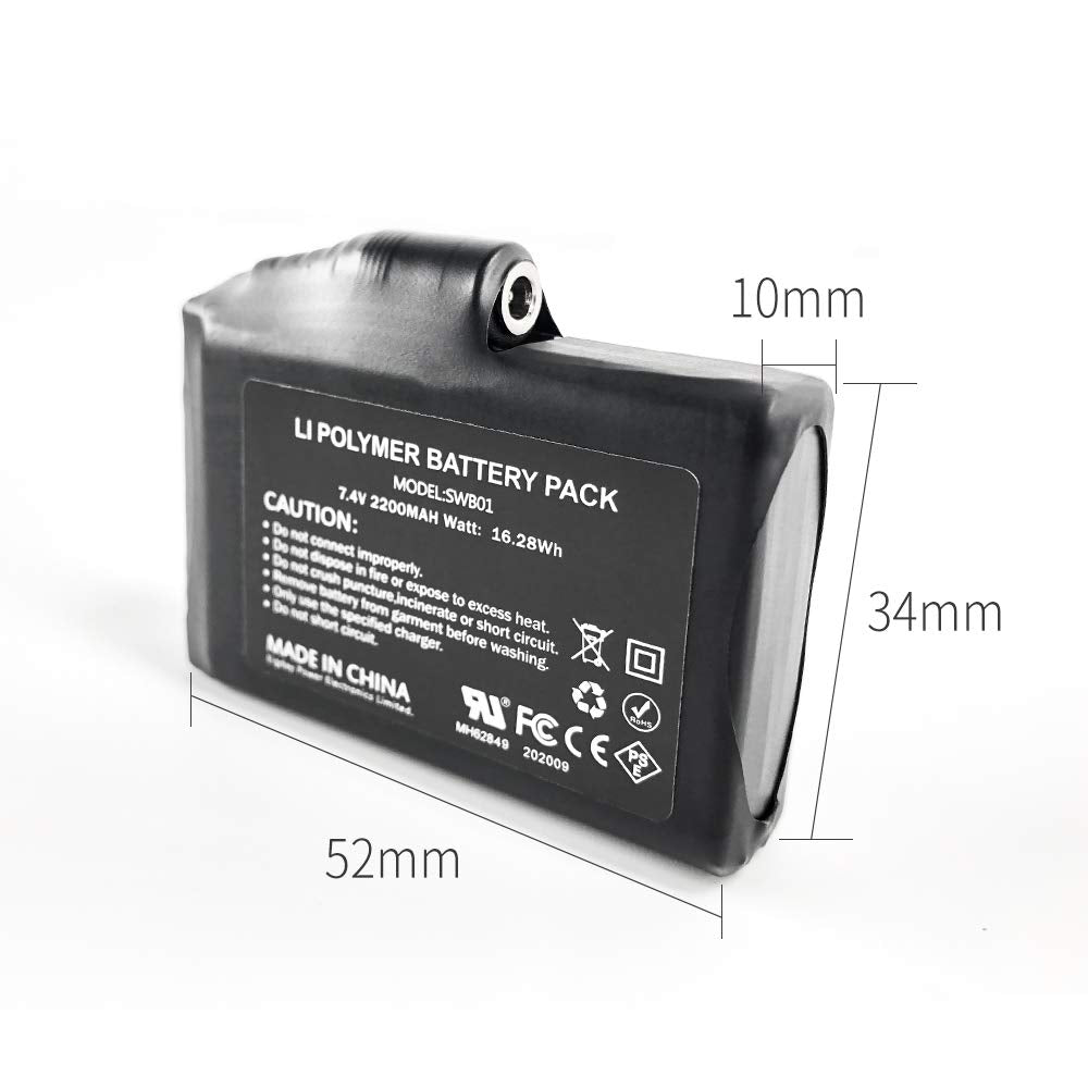 Snow Deer battery pack label SWB01 displaying specs.
