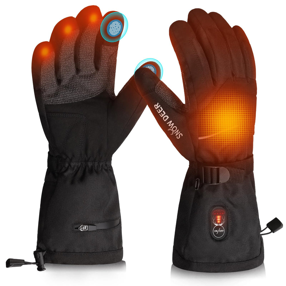 Snow DEER heated gloves back-of-hand heat delivers quick warmth for outdoor tasks.