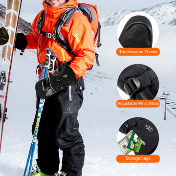 Snow Deer heated mittens 7.4V battery pack extends warmth hours.