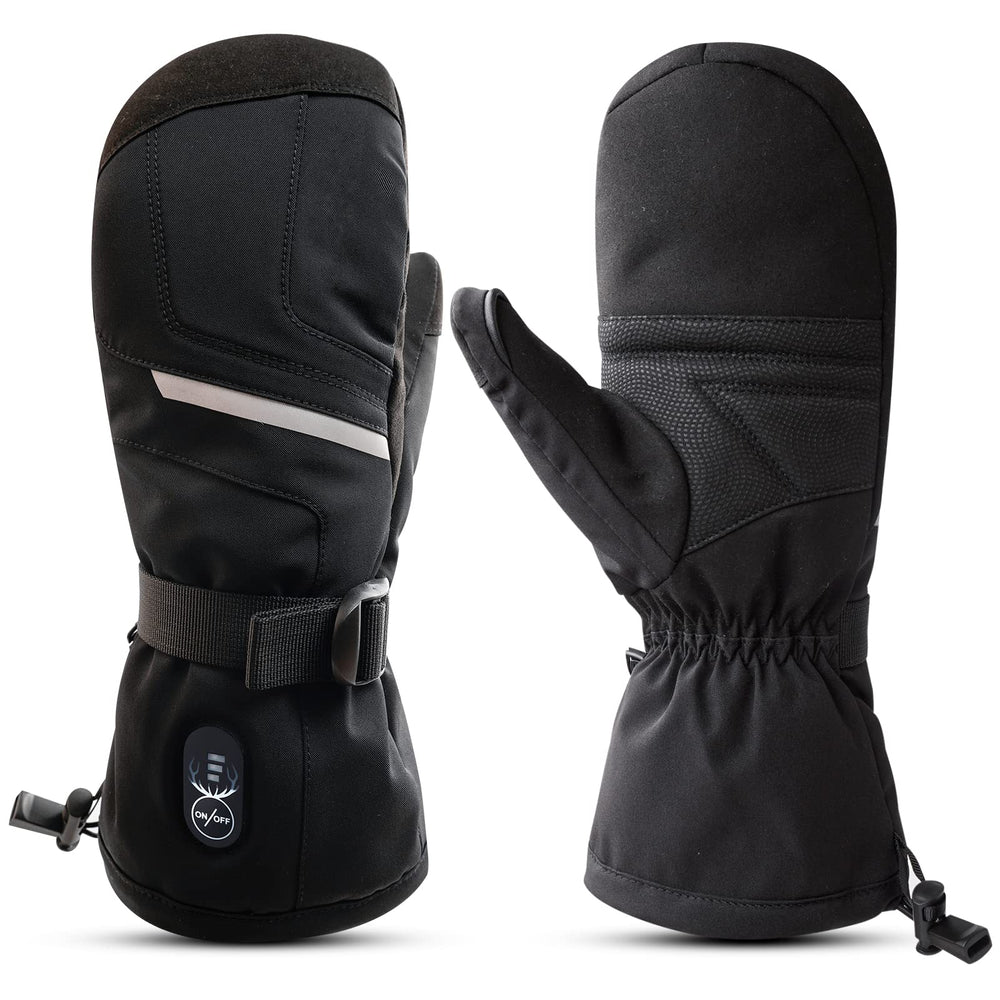 SNOW DEER heated mittens in action during a cold lift ride