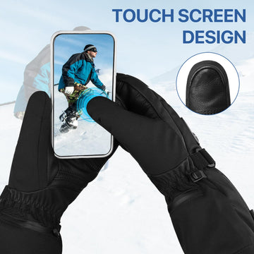 Snow Deer heated mittens top-view-warmth demonstrates generous palm heat coverage.