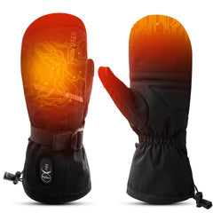 SNOW DEER heated ski mittens front view show warm protection for winter sports