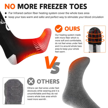 SNOW DEER heated socks moisture-wicking fabric keeps feet dry