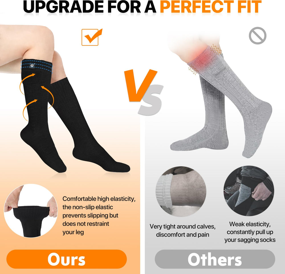 Snow Deer heated socks 30-sec-warmth highlight rapid warmth reaching toes.