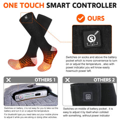 Snow Deer heated socks powered by 7.4V battery offer longer, steadier warmth.