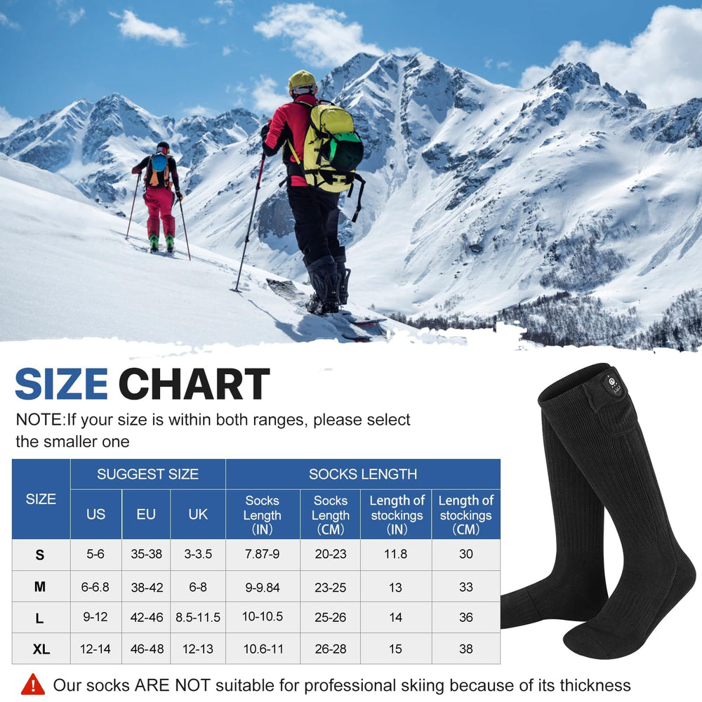 SNOW DEER socks reinforced heel and toe for durable use in winter conditions.
