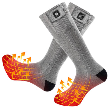 SNOW DEER heated socks with full-coverage heat for toes and feet.