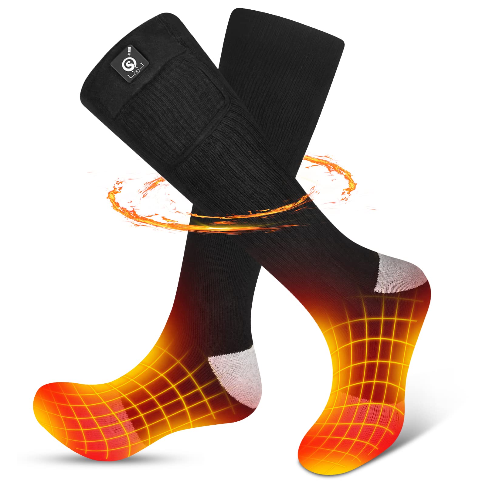 Snow Deer heated socks with full-toe coverage provide enhanced warmth for winter activities.