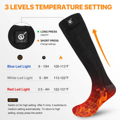 Snow Deer heated socks heating panel distributes even warmth across feet.