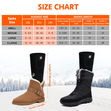SNOW DEER heated socks three heat settings for customizable comfort