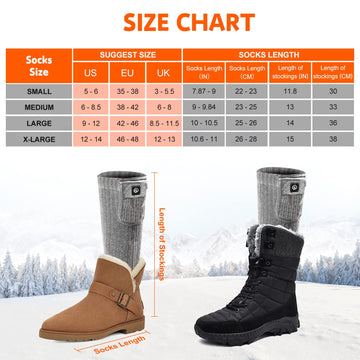 SNOW DEER heated socks used for hiking and skiing outdoors.