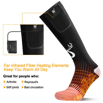 SNOW DEER heated socks ideal for cold work and commutes