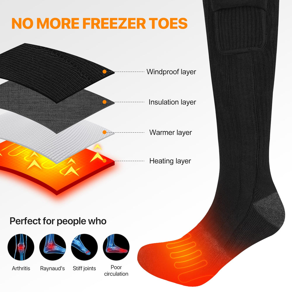 Snow Deer heated socks pack includes batteries and dual charger kit.