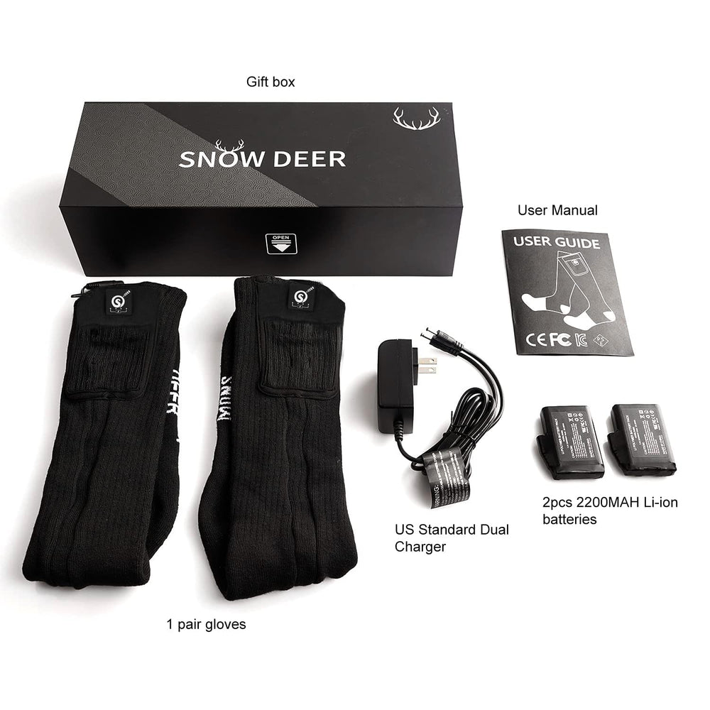 Snow Deer heated socks size chart helps find the perfect fit